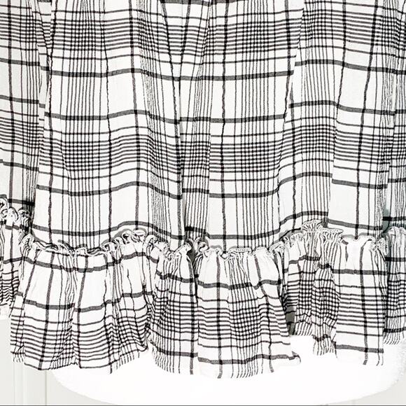 Ann Taylor LOFT Top Blouse Plaid Lace Off-The-Shoulder Top Blouse Size Medium - Picture 8 of 12